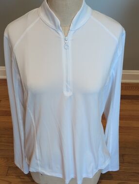 Grand Slam Quarter Zip Women's White Long-Sleeve Zip Top Medium